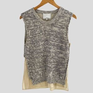 Phillip Lim Size M Layered Sweater‎ Vest Top Size Gray Beige Academia Preppy NWT
